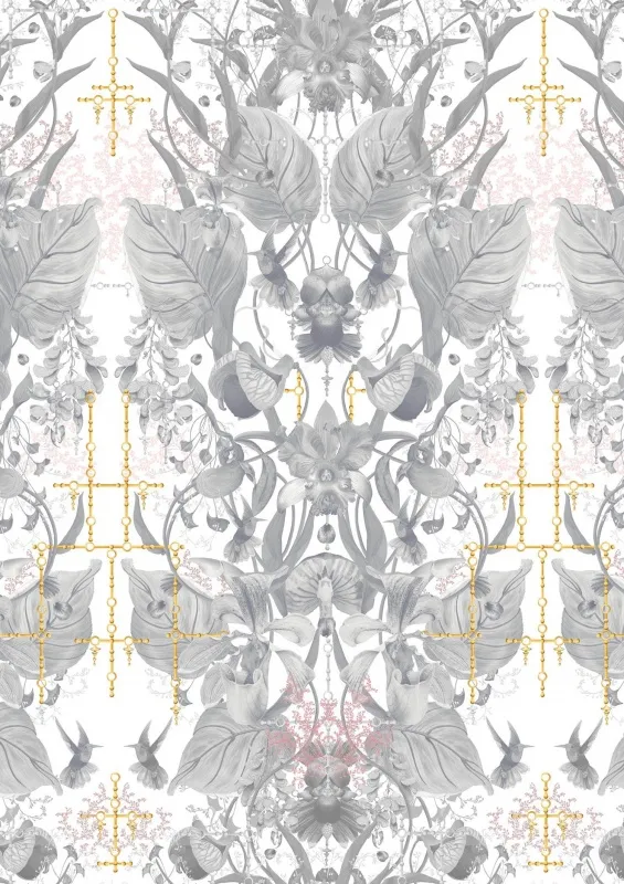 Обои для стен Kitmiles Wallcoverings Al.1 Ultraviolet-Garden-Mica-3