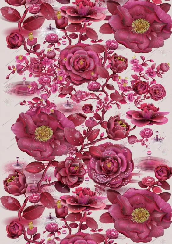 Ткань Kitmiles Fabrics Al.1 Phases-Des-Cammelias-PDC-1111