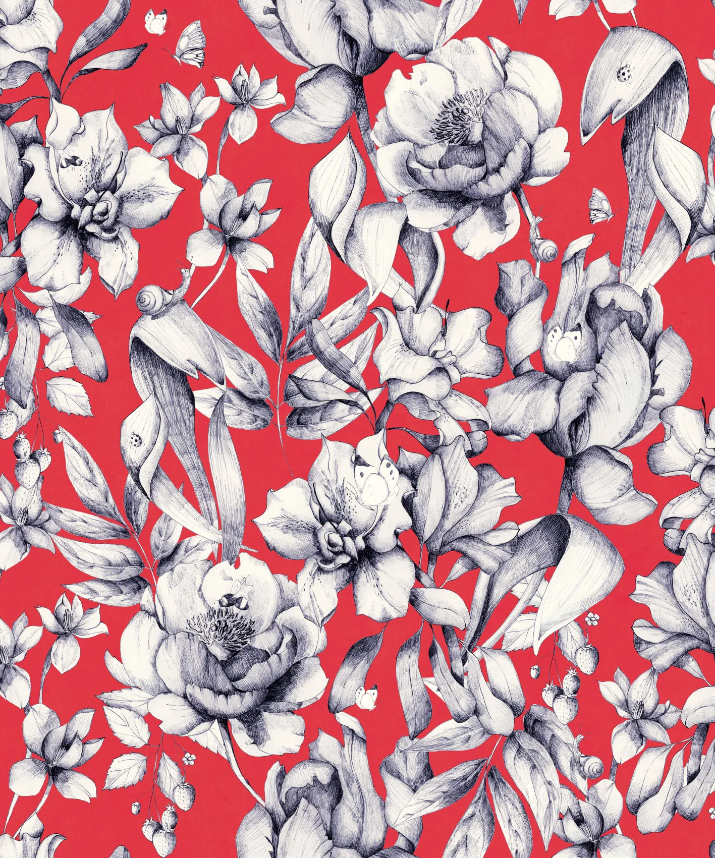 Обои для стен CoDe Fabula D0011_IDA_GRENADINE_LW