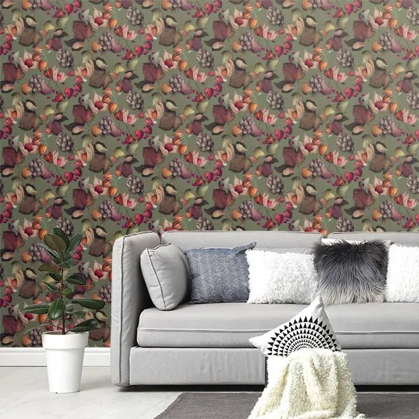 Обои для стен CoDe Fabula D0031_ORTO-MAGICO_OLIVE-GREEN_LW #4