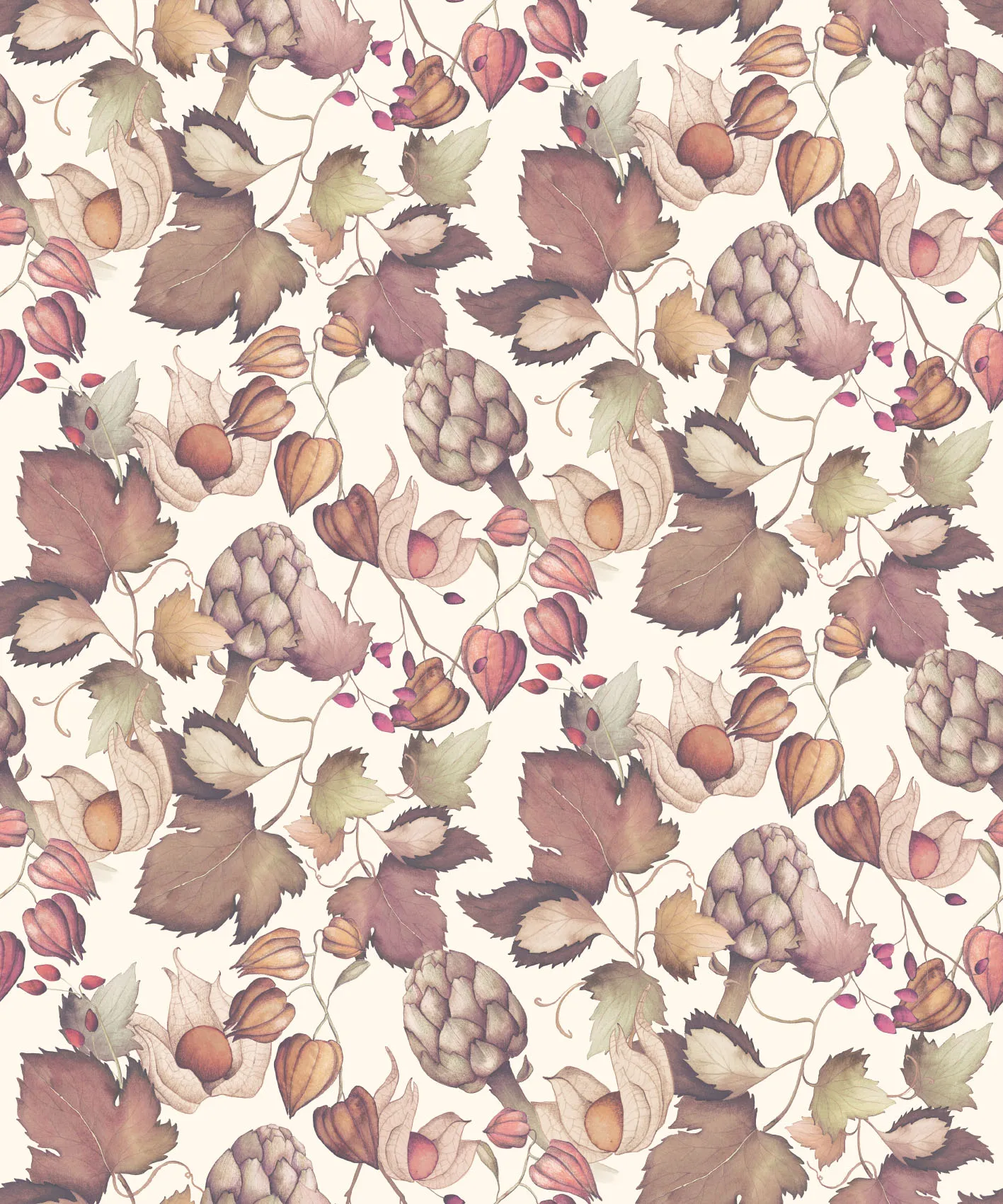 Обои для стен CoDe Fabula D0033_ORTO-MAGICO_CREAM_LW