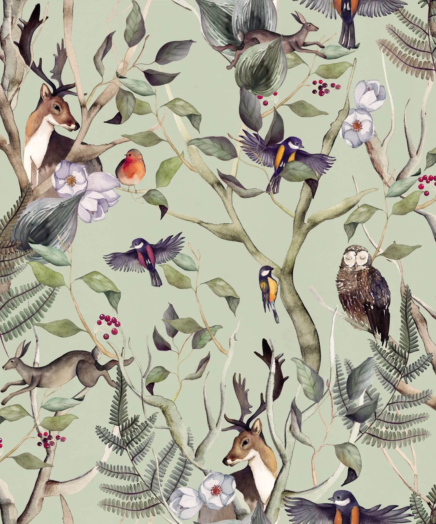 Обои для стен CoDe Fabula D0041_BOSCO-INCANTATO_CELADON_LW