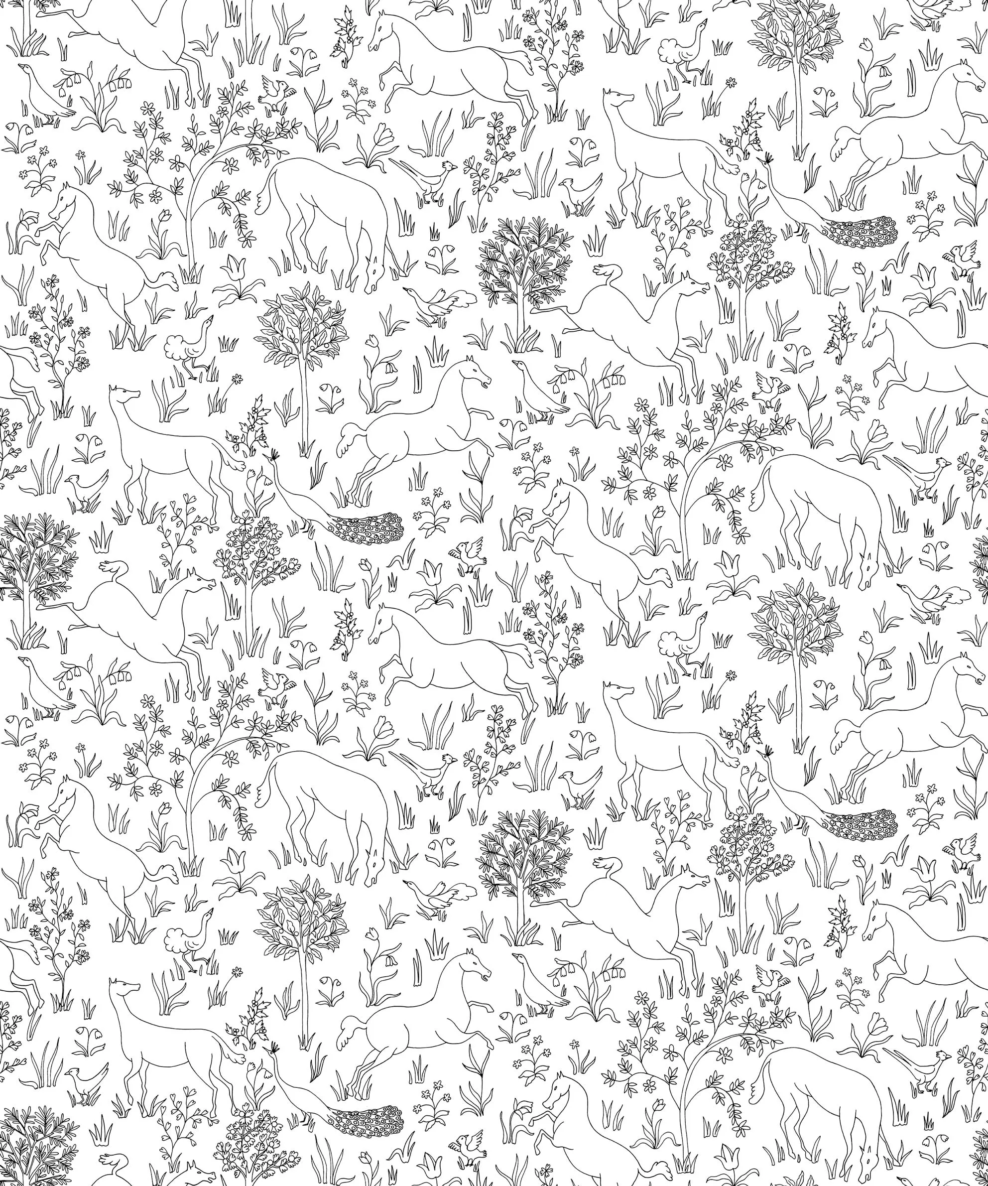 Обои для стен CoDe Flora 00004_FLORA_ReadyRoll_RIBOT_OUTLINE_LW