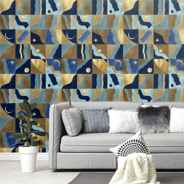 Обои для стен CoDe Flora 00031_FLORA_ReadyRoll_COSMO_BLUE_LW #4