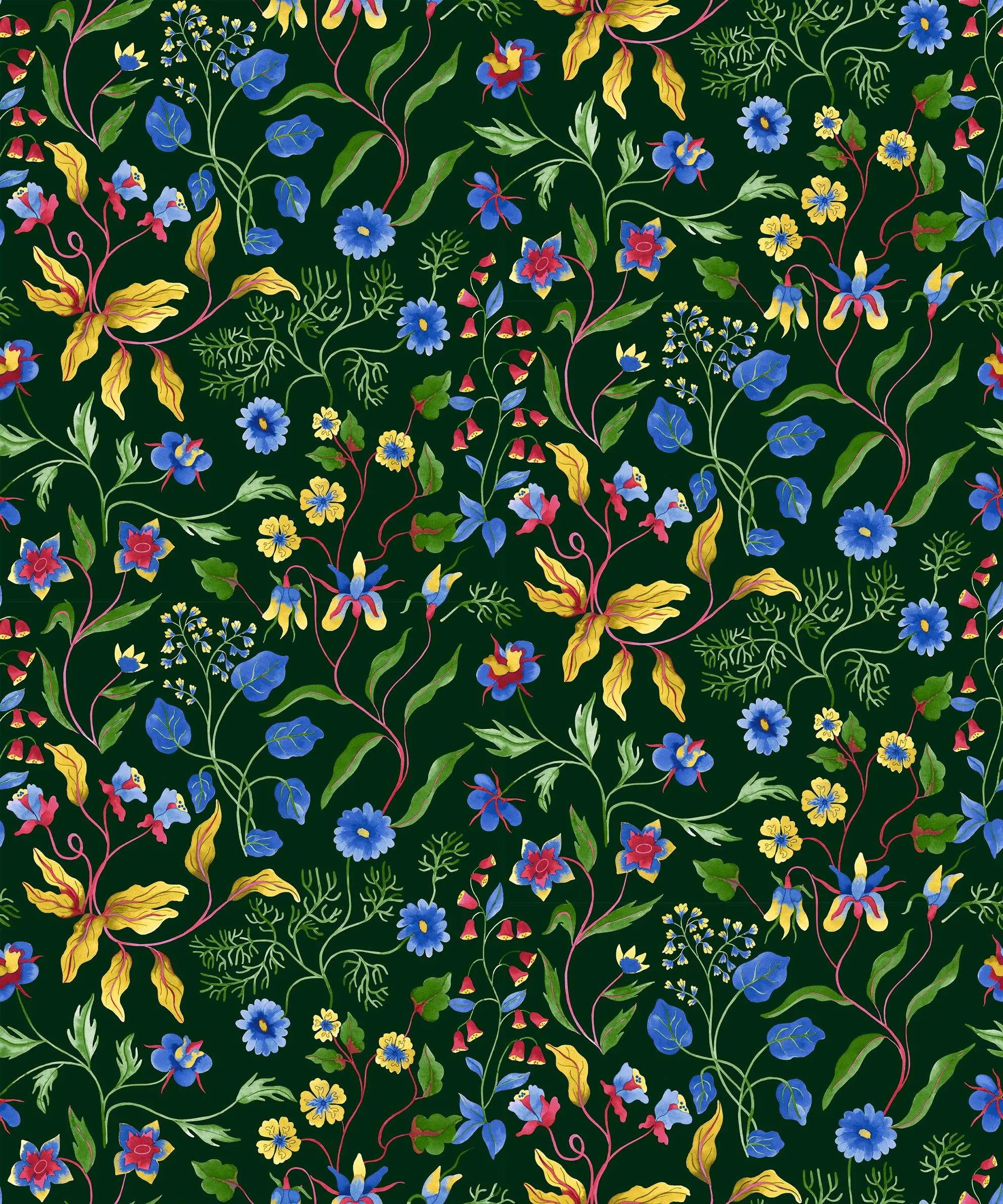 Обои для стен CoDe Flora 00051_FLORA_ReadyRoll_-FIORDALISO_SMOKY-GREEN_LW