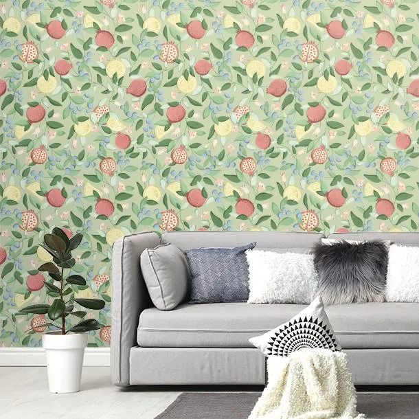 Обои для стен CoDe Flora 00072_FLORA_ReadyRoll_MALAGRANATUM_LAUREL-GREEN_LW #4