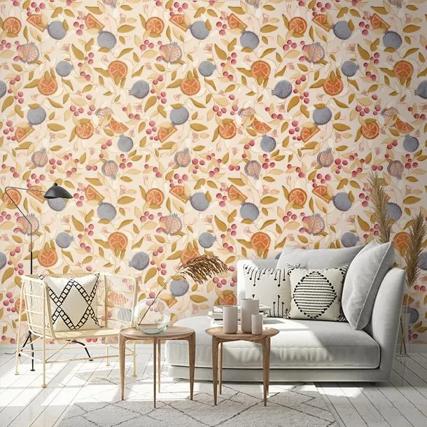 Обои для стен CoDe Flora 00073_FLORA_ReadyRoll_MALAGRANATUM_ALMOND_LW #2