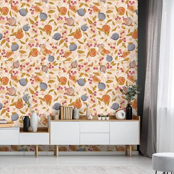 Обои для стен CoDe Flora 00073_FLORA_ReadyRoll_MALAGRANATUM_ALMOND_LW #6