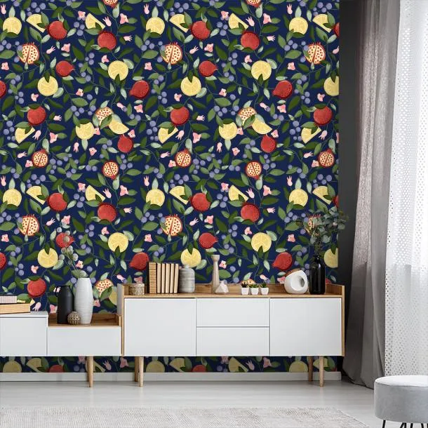 Обои для стен CoDe Flora 00074_FLORA_ReadyRoll_MALAGRANATUM_MIDNIGHT-BLUE_LW #6