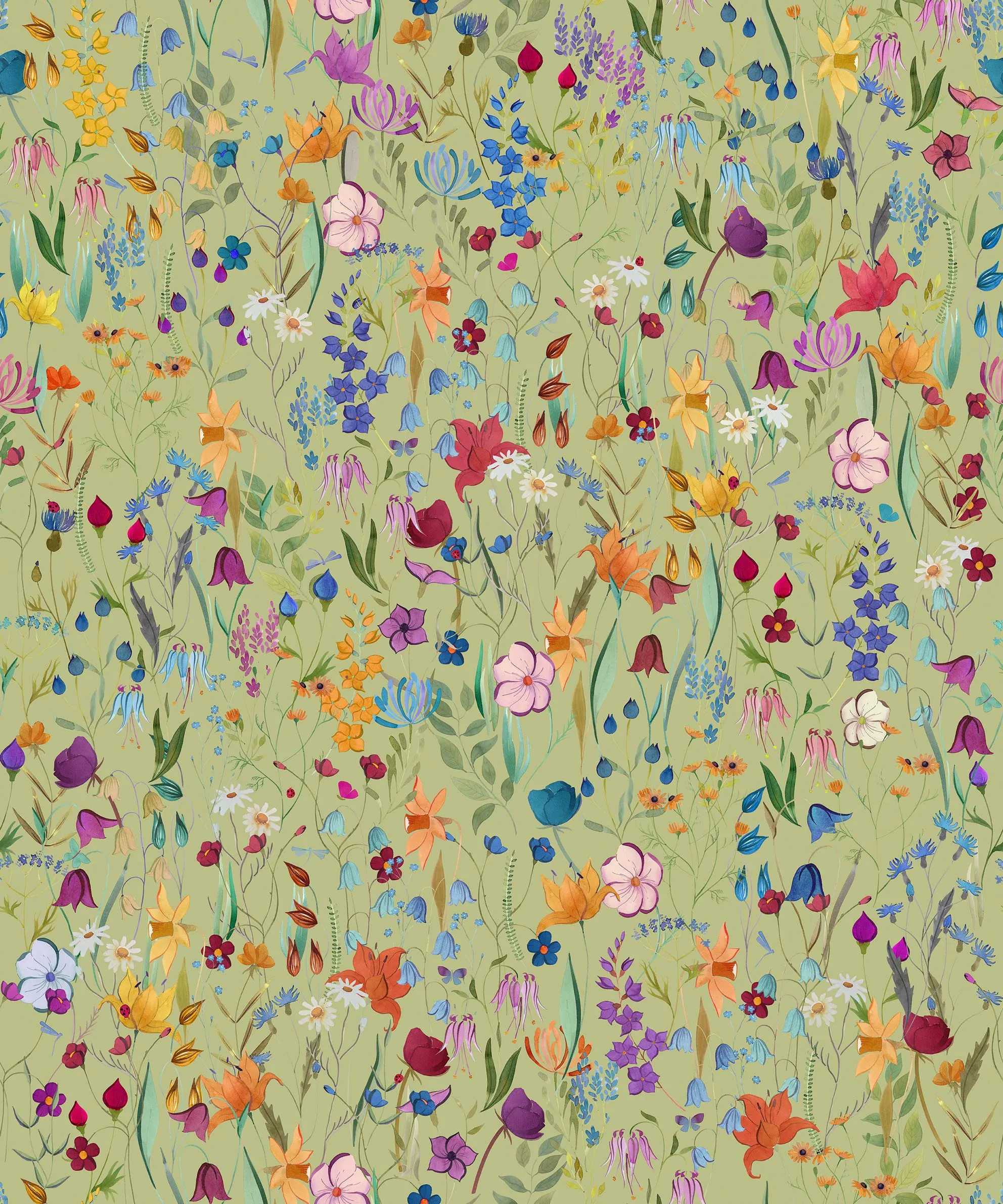 Обои для стен CoDe Flora 00103_FLORA_ReadyRoll_CAMPO-FIORITO_SAGE_LW