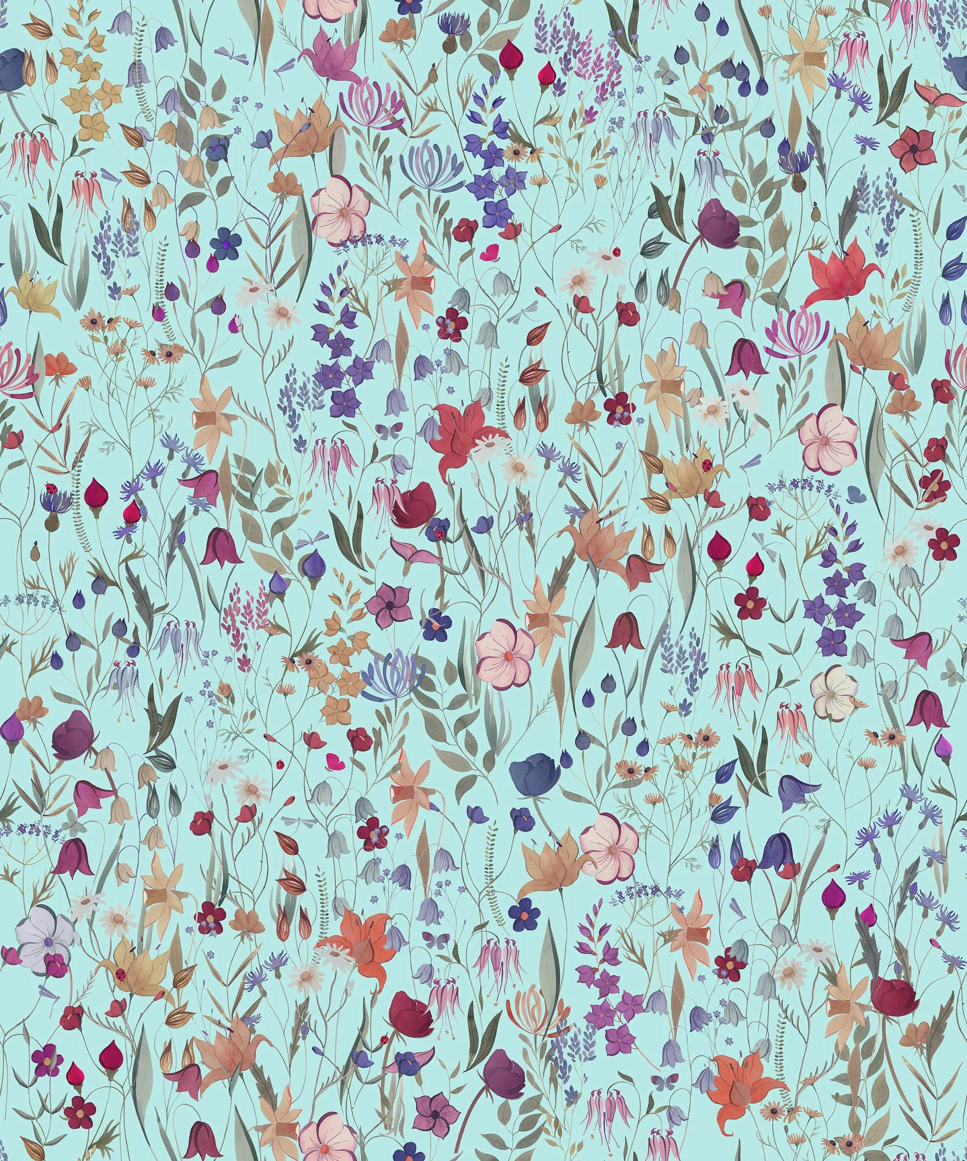 Обои для стен CoDe Flora 00104_FLORA_ReadyRoll_CAMPO-FIORITO_POWDER-BLUE_LW