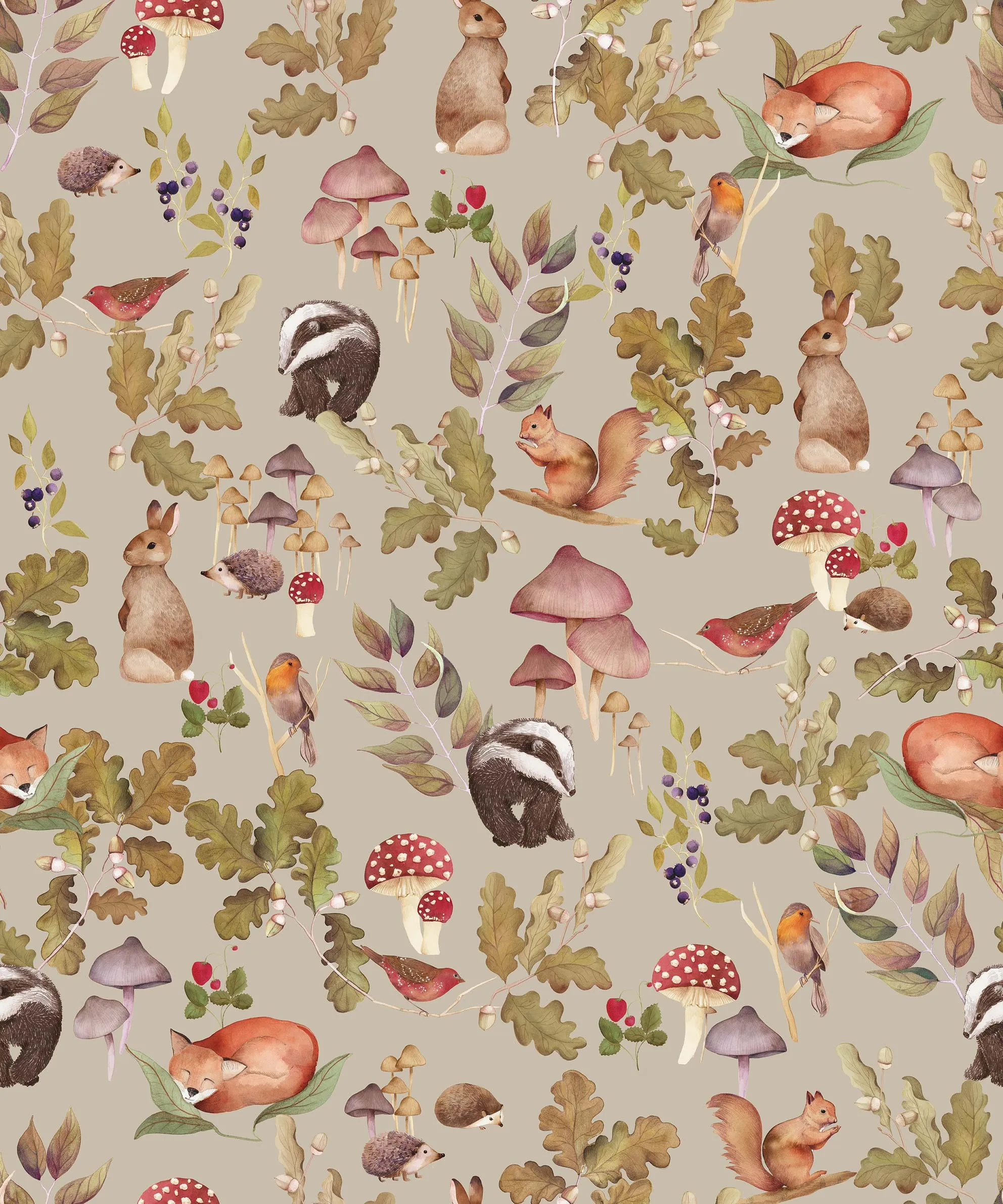 Обои для стен CoDe Flora 00123_FLORA_ReadyRoll_SOTTOBOSCO_PALE-SILVER_LW