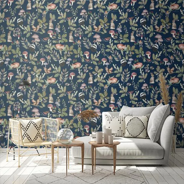 Обои для стен CoDe Flora 00124_FLORA_ReadyRoll_SOTTOBOSCO_MIDNIGHT-BLUE_LW #2