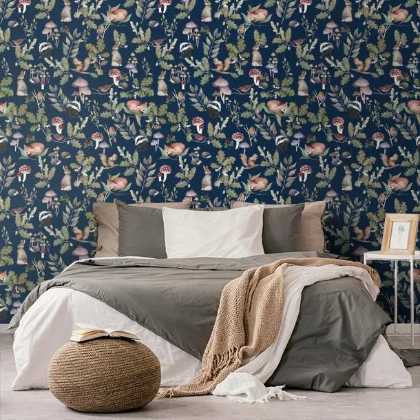 Обои для стен CoDe Flora 00124_FLORA_ReadyRoll_SOTTOBOSCO_MIDNIGHT-BLUE_LW #7