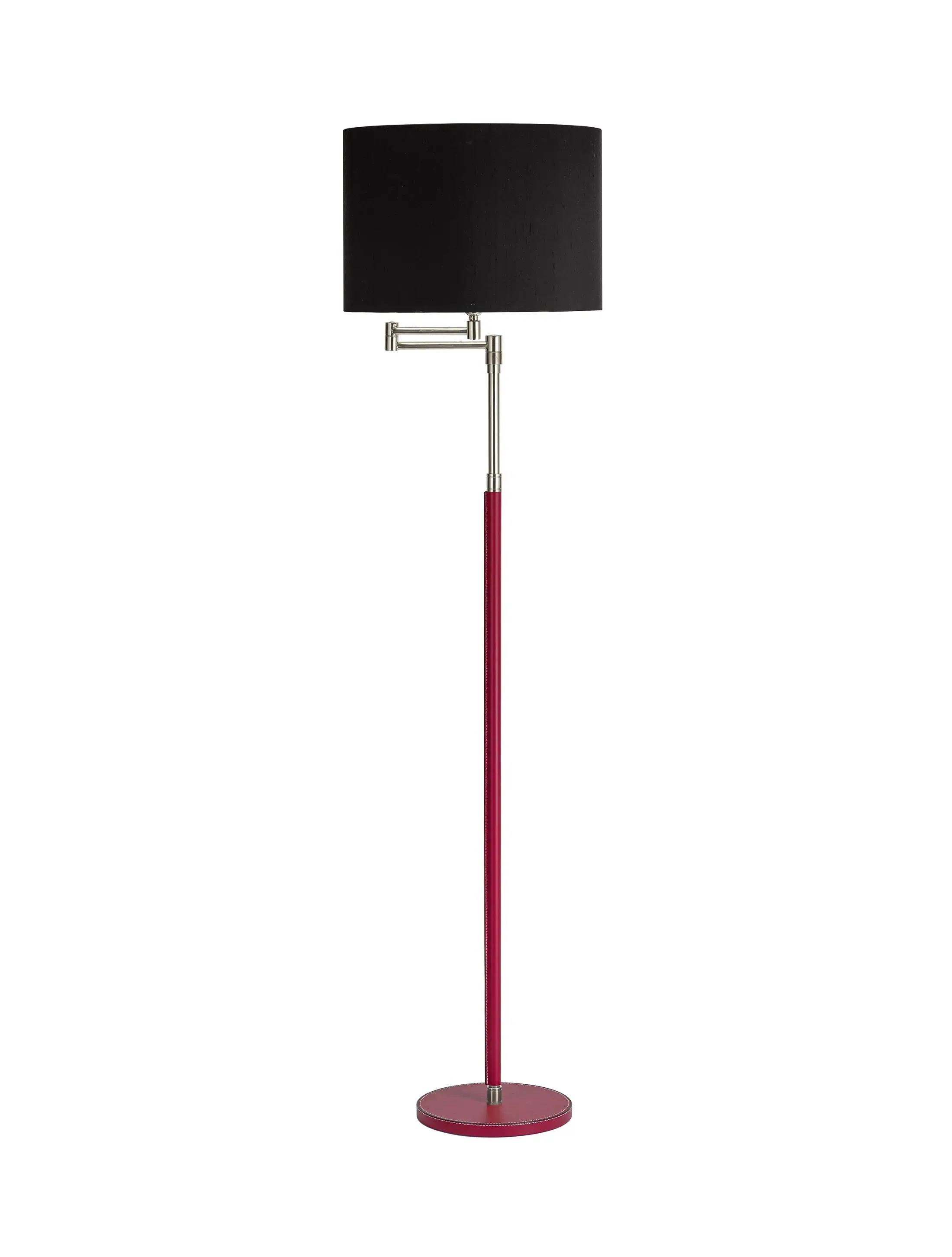 Торшер Floor-Berlin-PolishedNickel-Burgundy