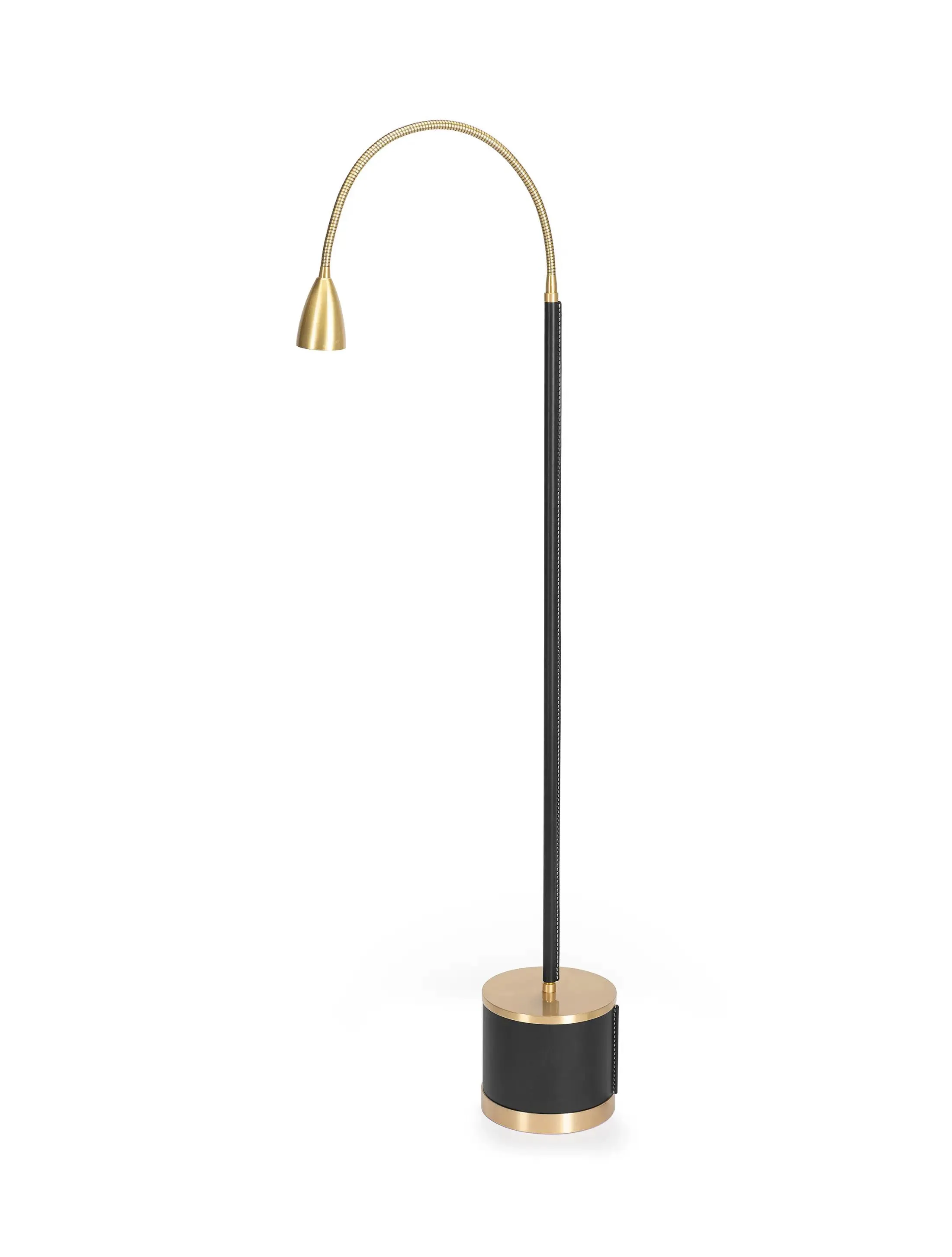 Торшер Floor-Flexi-BrushedBrass-Black