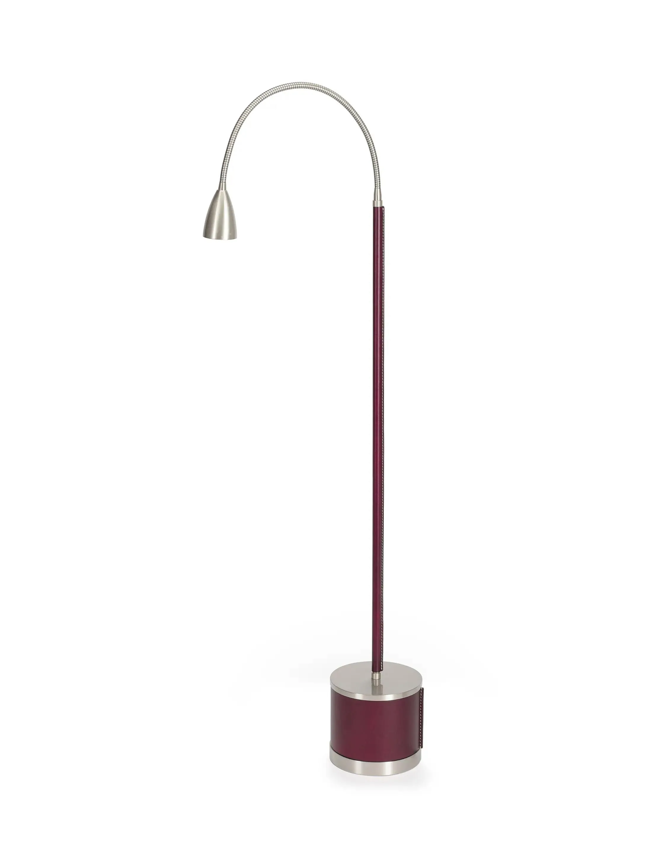 Торшер Floor-Flexi-BrushedNickel-Burgundy