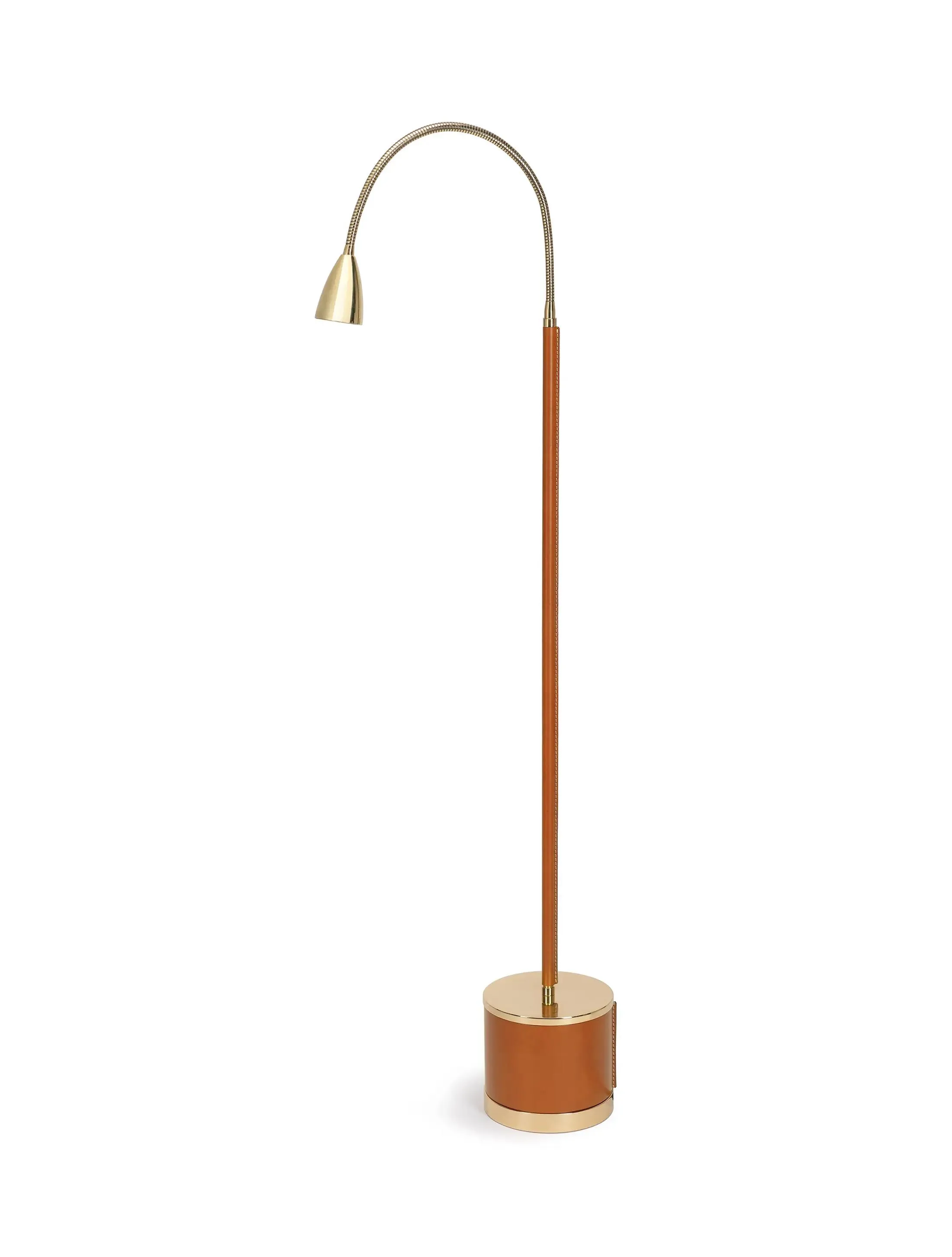 Торшер Floor-Flexi-PolishedBrass-Tan