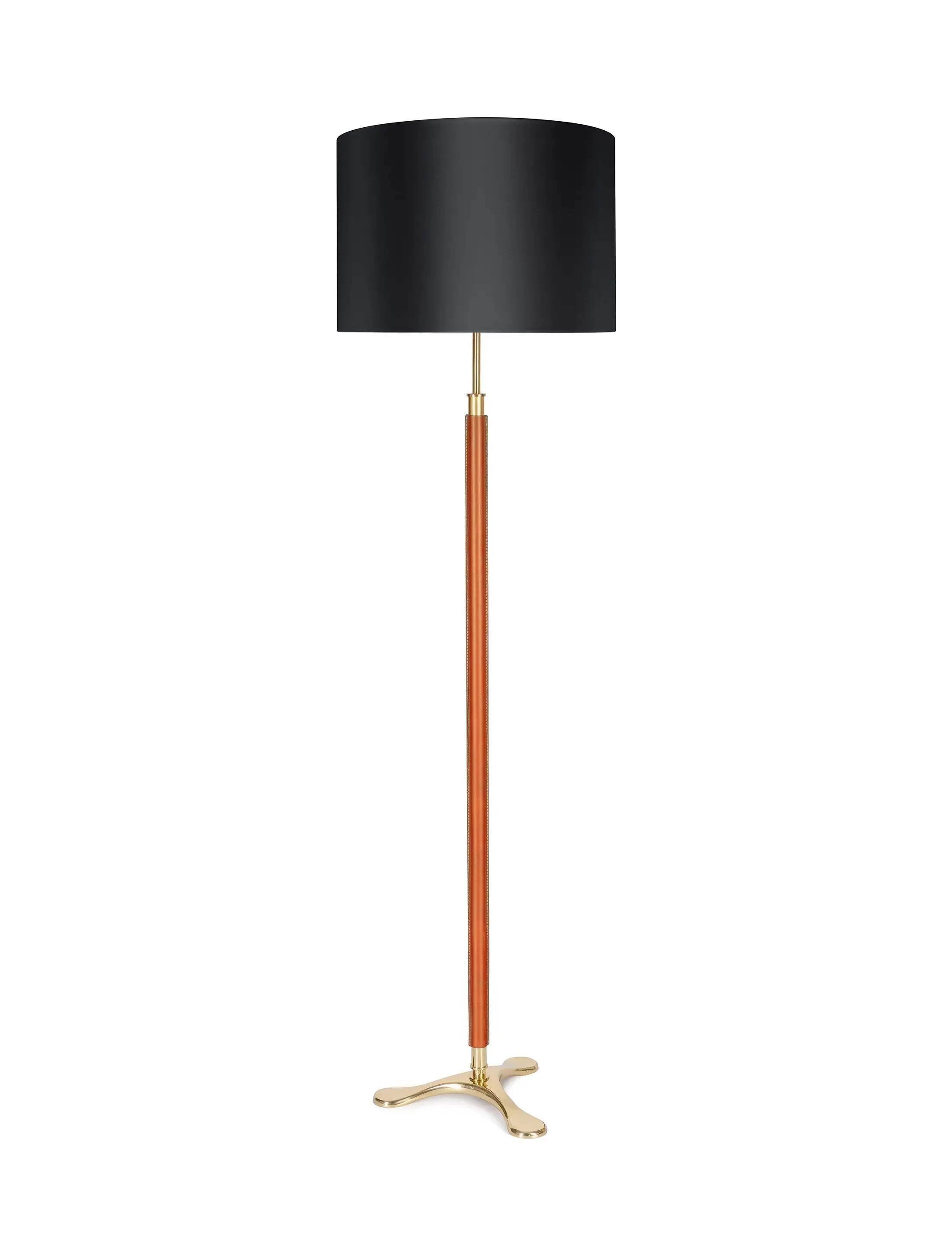 Торшер Floor-Tripod-PolishedBrass-Tan