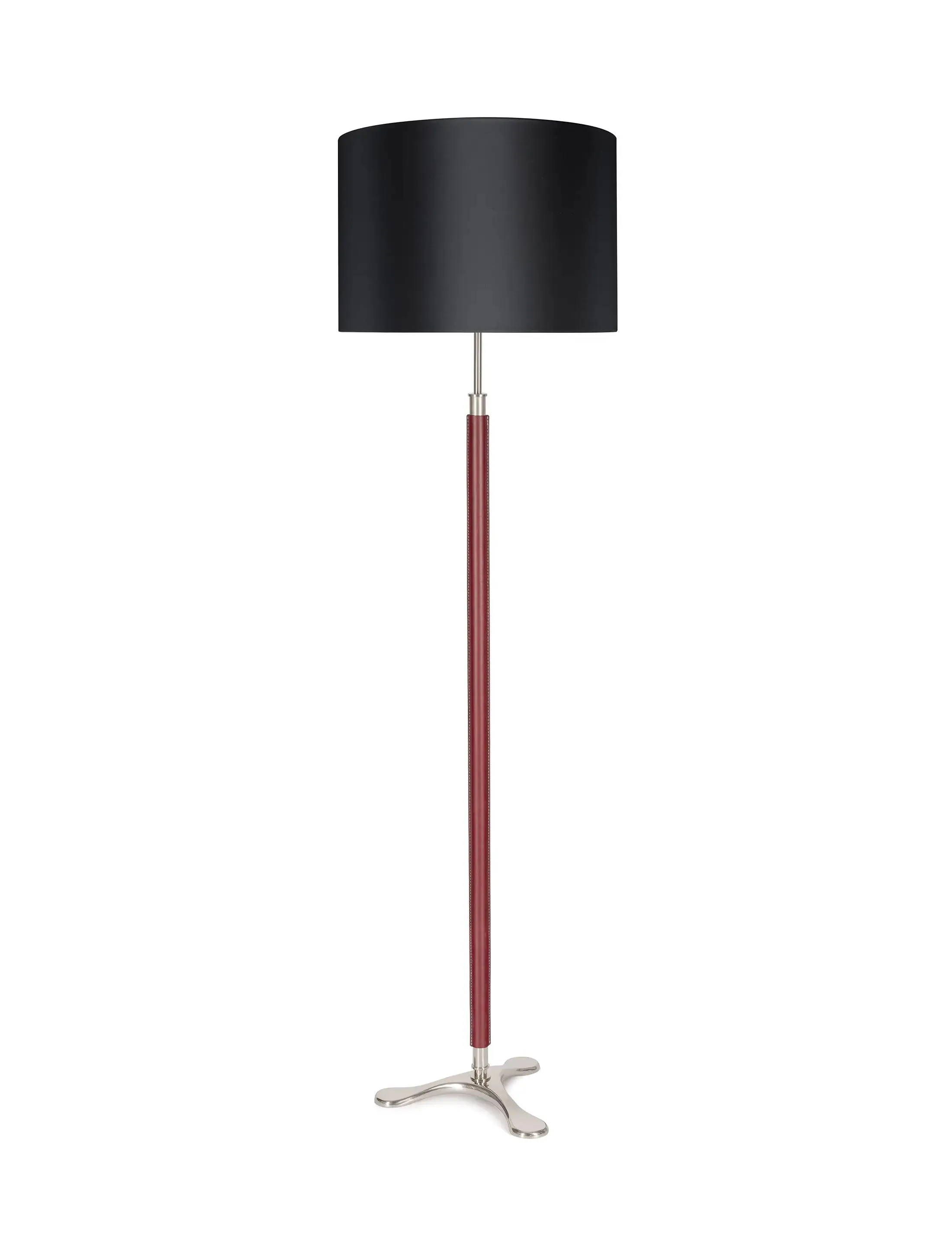 Торшер Floor-Tripod-PolishedNickel-Burgundy