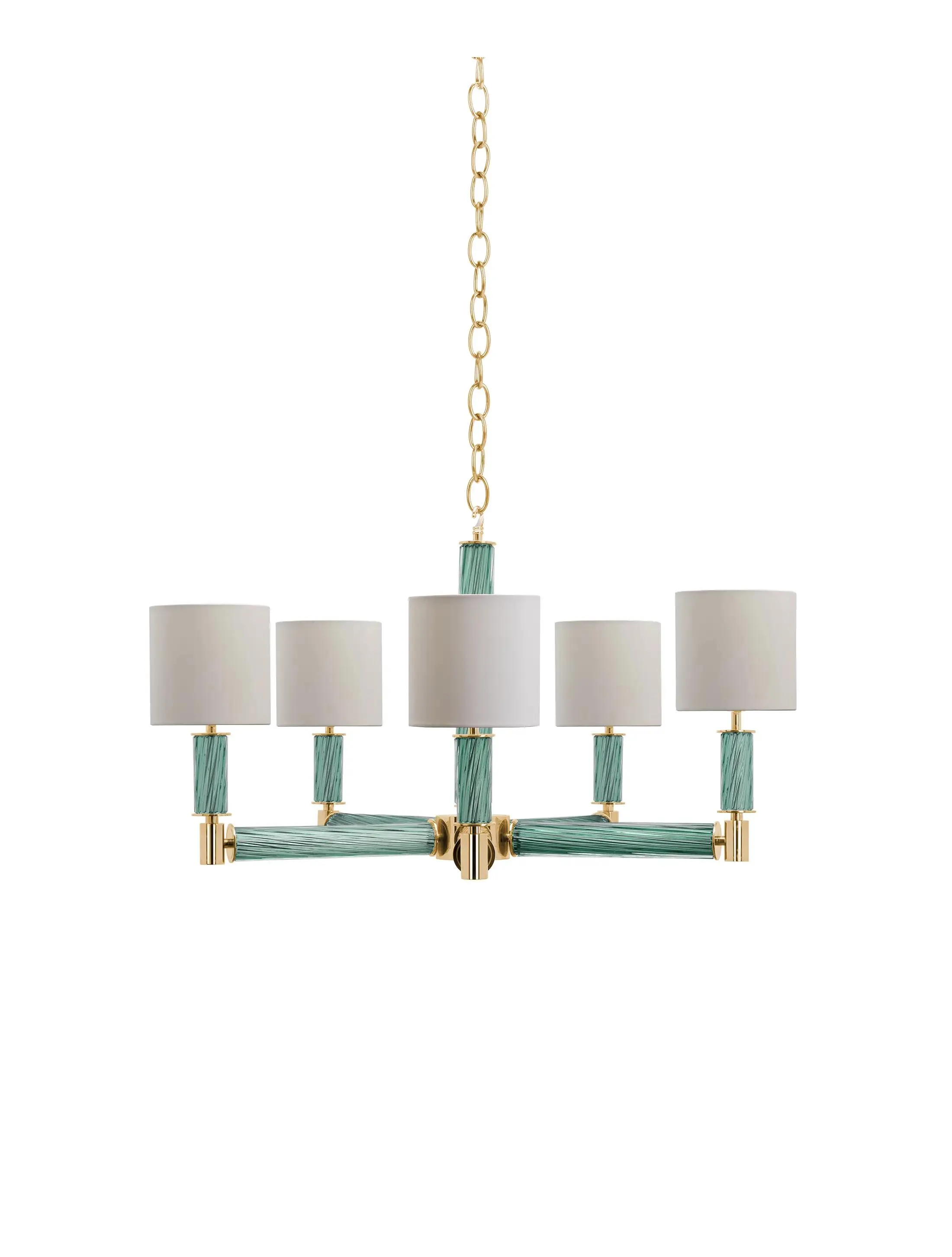 Люстра Pendant-Chelsea-Twist-PolishedBrass-Tourmaline