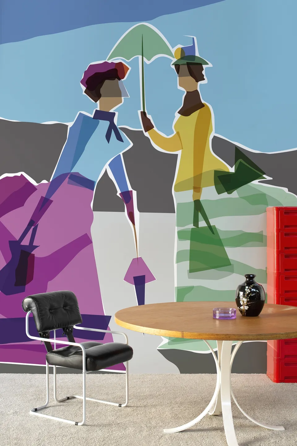 Обои для стен Wall&Deco 2023 Contemporary Wallpaper PROMENADE-D-ETE