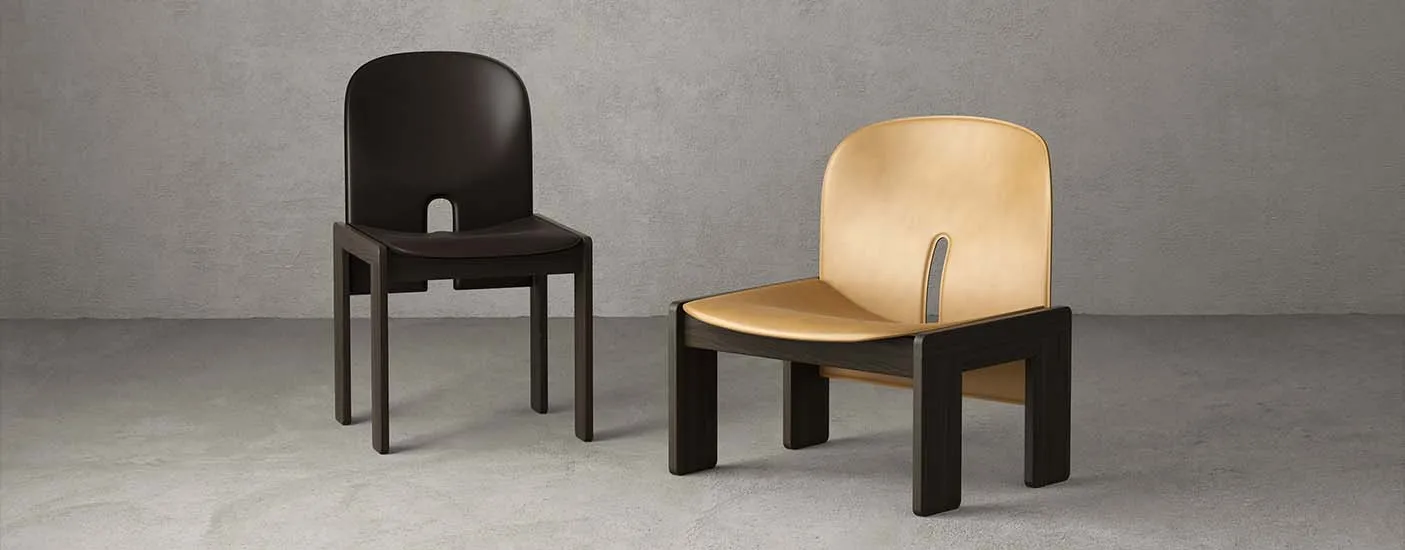 Кресло Scarpa_925_Lounge Chair_Mocca stained ash_Cognac_Leather_Packshot #5